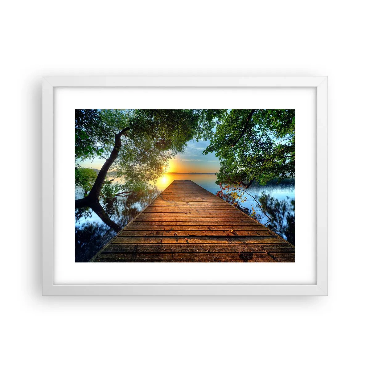 Póster en marco blanco - Tómate tu tiempo, siéntate - 40x30 cm