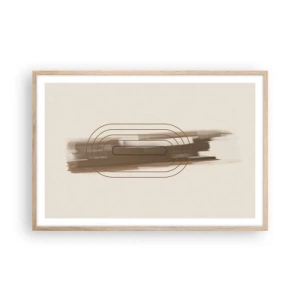 Póster en marco roble claro - Un soplo de gris - 91x61 cm