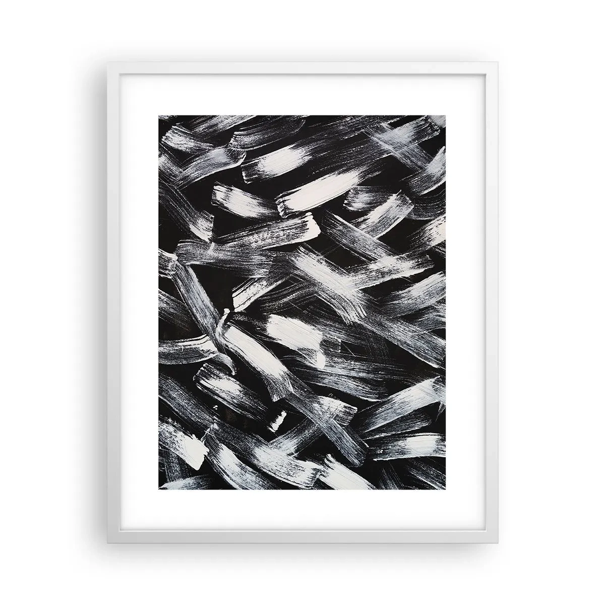 Póster en marco blanco - Abstracción en el espíritu industrial - 40x50 cm