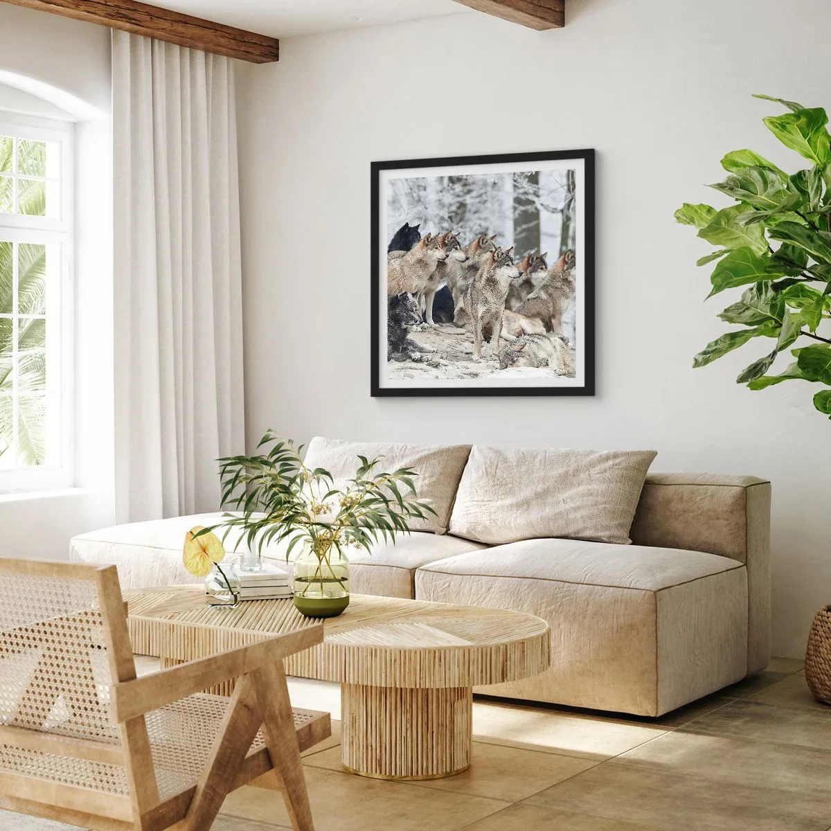 Póster en marco negro - Familiares y amigos - 50x50 cm