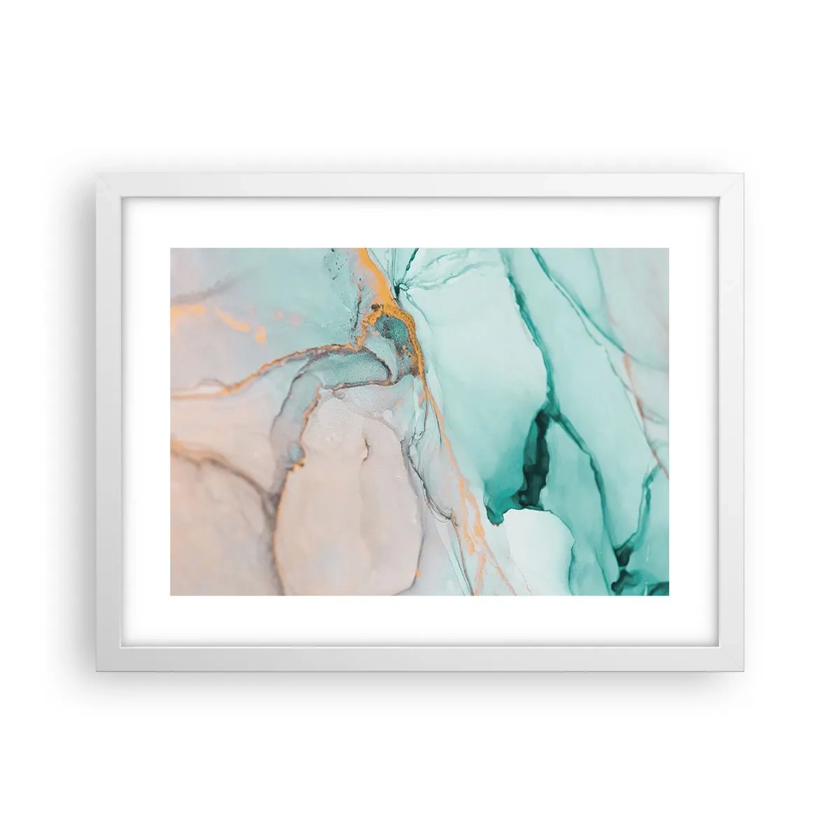 Póster en marco blanco - Danza de formas y colores - 40x30 cm