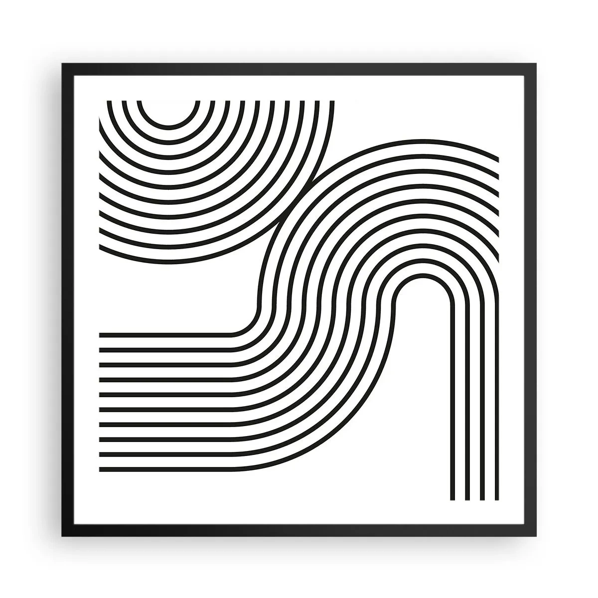 Póster en marco negro - En una curva - 60x60 cm
