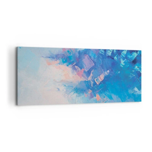 Cuadro sobre lienzo - Impresión de Imagen - Composición abstracta en tonos azules y rosas. - 120x50cm - Abstracción invernal - Decoración de pared moderna para salón y dormitorio ARTTOR
