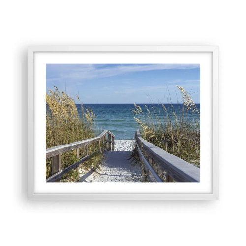 Póster en marco blanco - En el sol, en el viento - 50x40 cm