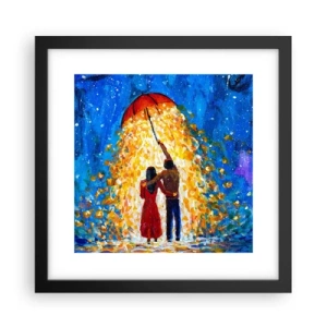 Póster en marco negro - La magia de una tarde lluviosa - 30x30 cm