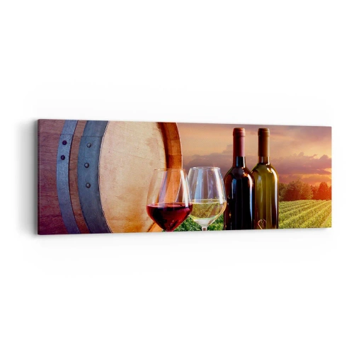 Cuadro sobre lienzo - Impresión de Imagen - Aquí la vida tiene un sabor - 90x30 cm