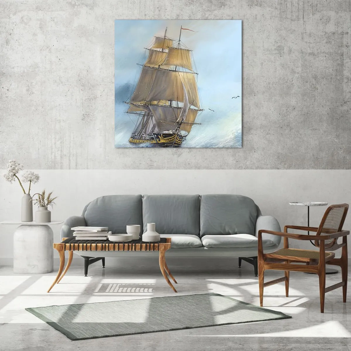 Cuadro sobre vidrio - Impresiones sobre Vidrio - Surcando las olas - 70x70 cm