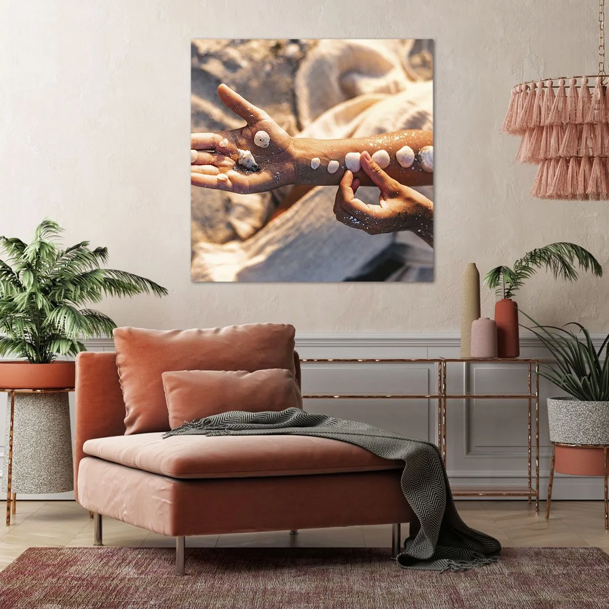 Cuadro sobre lienzo - Impresión de Imagen - La belleza al alcance de la mano - 70x70 cm