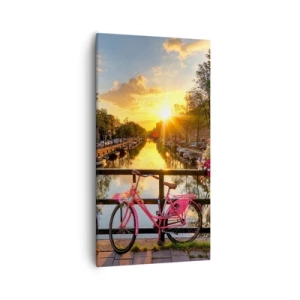 Cuadro sobre lienzo - Impresión de Imagen - Mañana de primavera en Ámsterdam - 55x100 cm