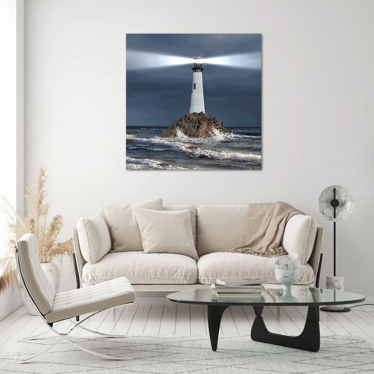 Cuadro sobre vidrio - Impresiones sobre Vidrio - ¡Aquí... aquí... aquí! - 70x70 cm