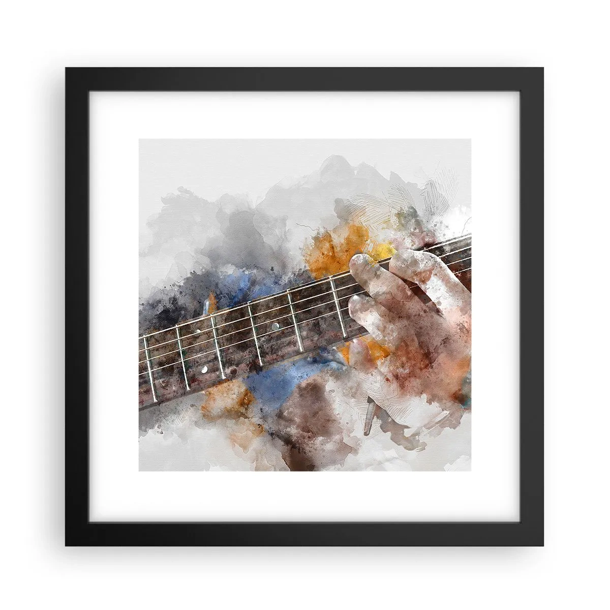 Póster en marco negro - Poesía entre las cuerdas - 30x30 cm