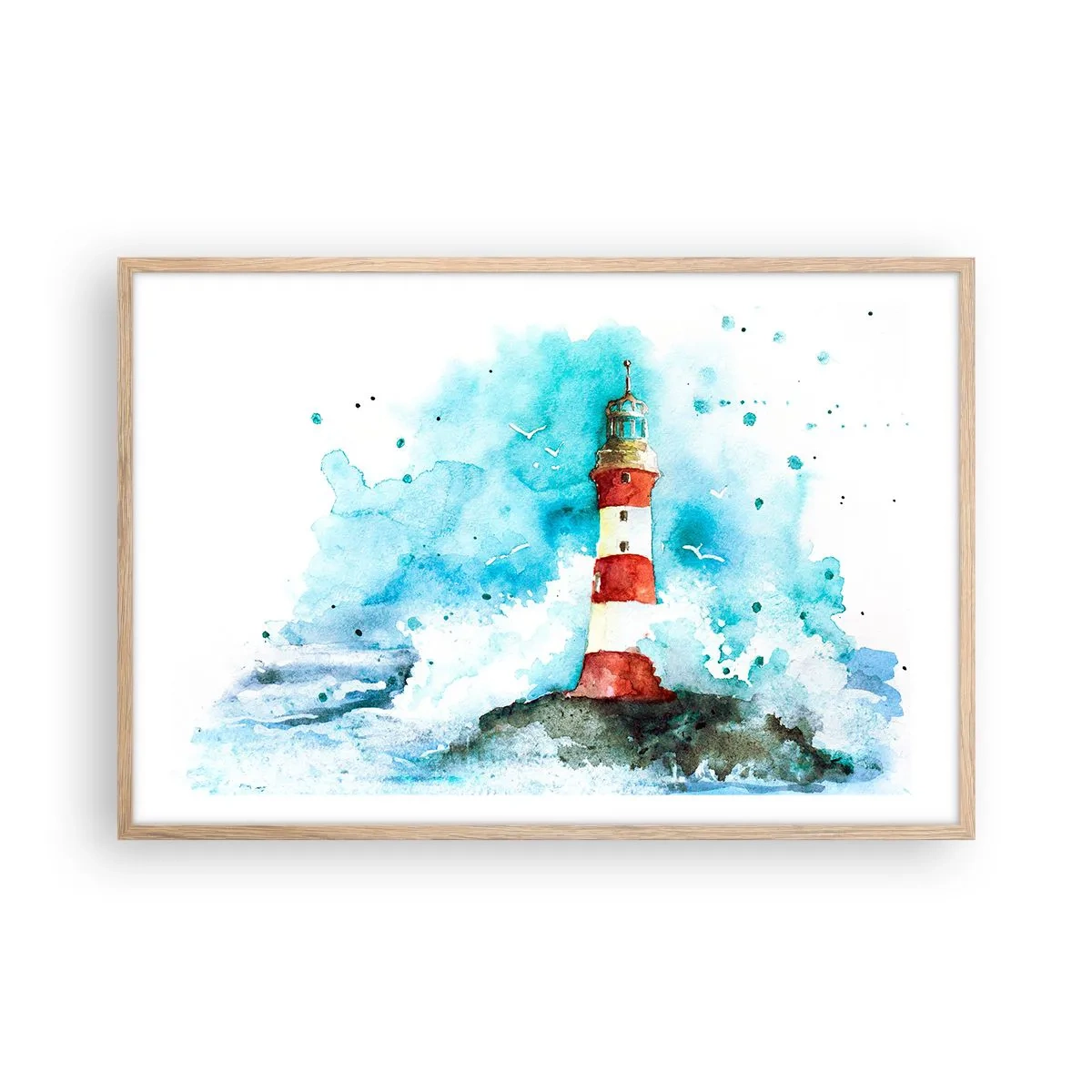 Póster en marco roble claro - La unidad de los elementos - 91x61 cm