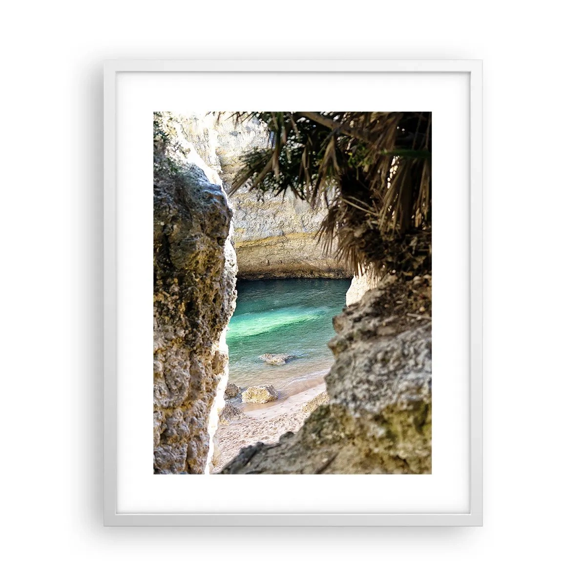 Póster en marco blanco - Bahía turquesa - 40x50 cm