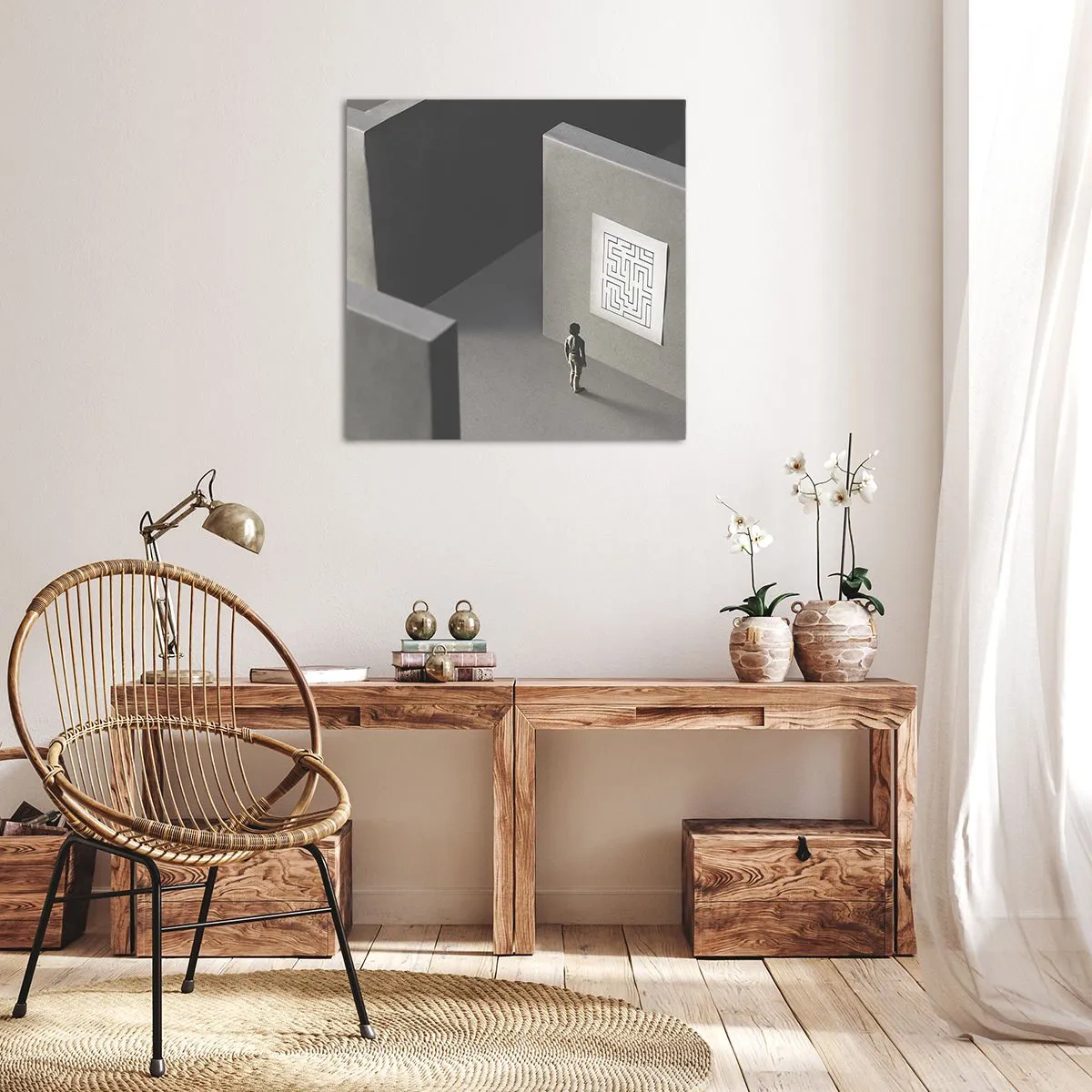 Cuadro sobre lienzo - Impresión de Imagen - ¿Pero dónde estoy? - 70x70 cm