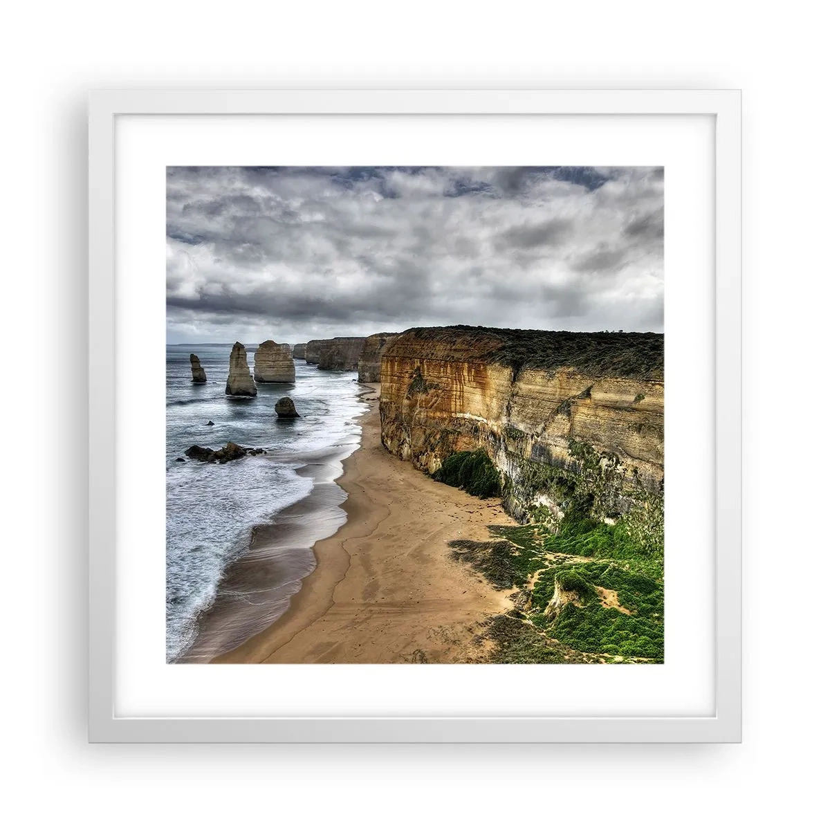 Póster en marco blanco - Belleza en bruto - 40x40 cm