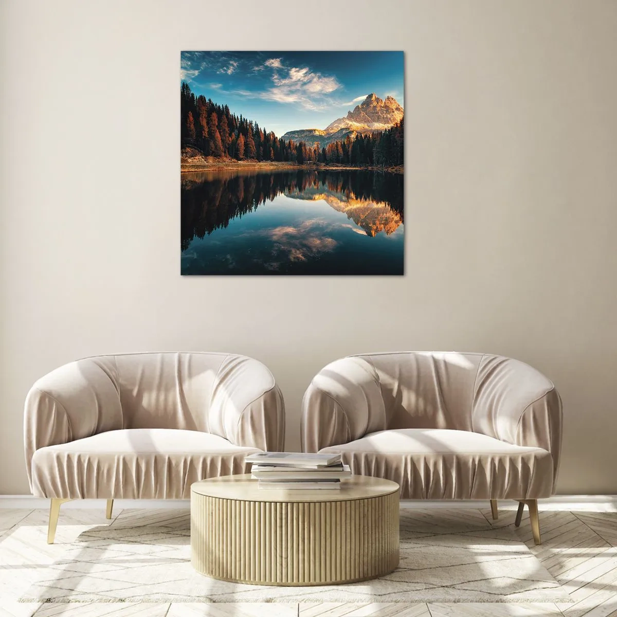 Cuadro sobre vidrio - Impresiones sobre Vidrio - Paisaje duplicado - 30x30 cm