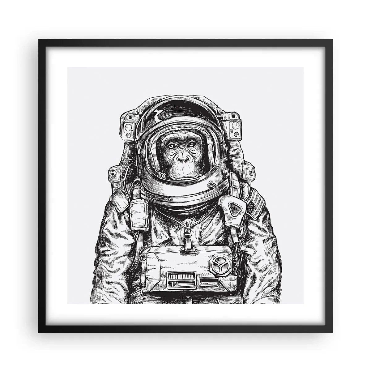 Póster en marco negro - Evolución alternativa - 50x50 cm