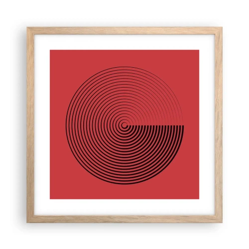 Póster en marco roble claro - Movimiento circular - 40x40 cm