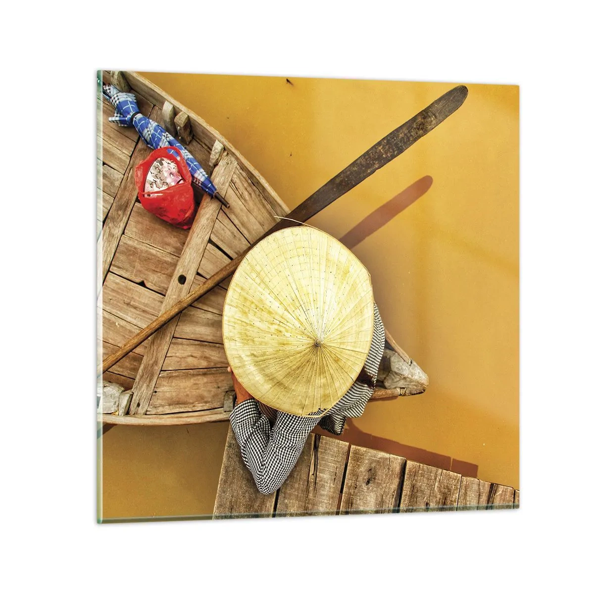 Cuadro sobre vidrio - Impresiones sobre Vidrio - La vida en el río amarillo - 30x30 cm