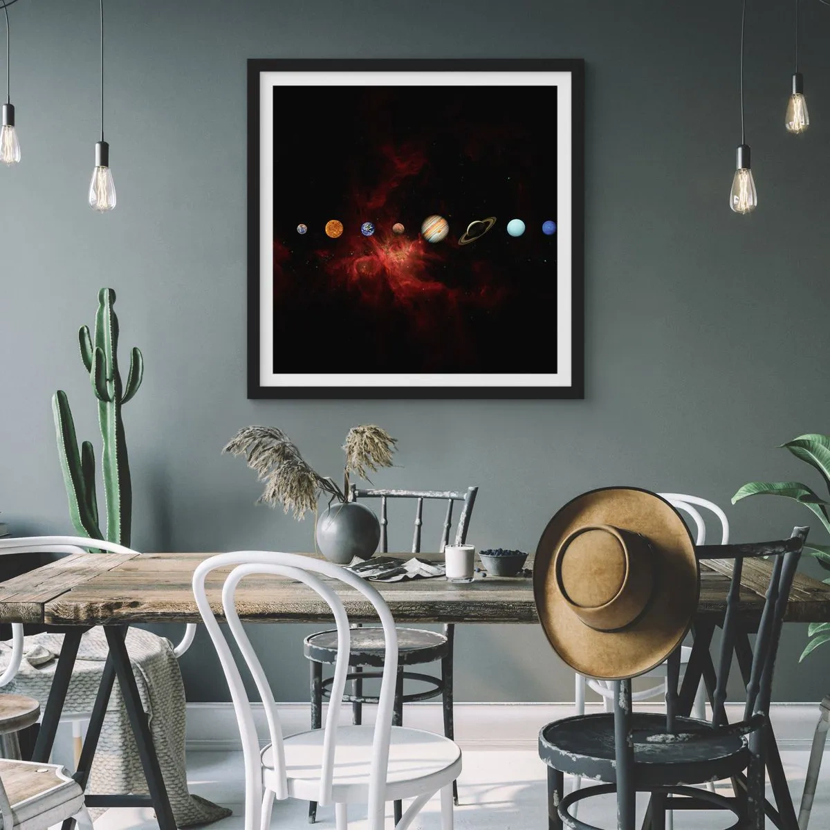 Póster en marco negro - Nuestro barrio - 60x60 cm