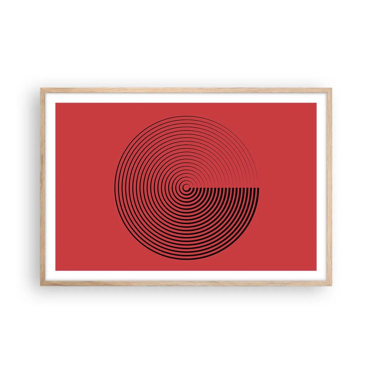 Póster en marco roble claro - Movimiento circular - 91x61 cm