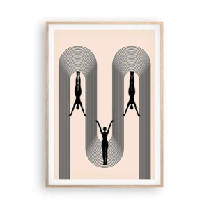 Póster en marco roble claro - Al revés, o no - 70x100 cm