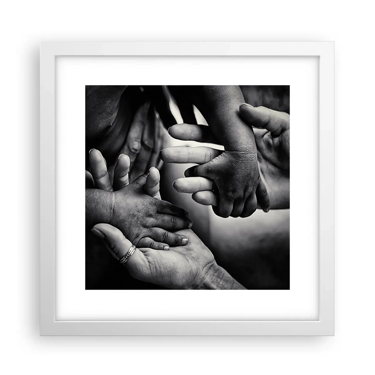 Póster en marco blanco - Ser humano - 30x30 cm