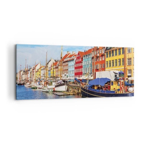 Cuadro sobre lienzo - Impresión de Imagen - Muelle alegre - 100x40 cm