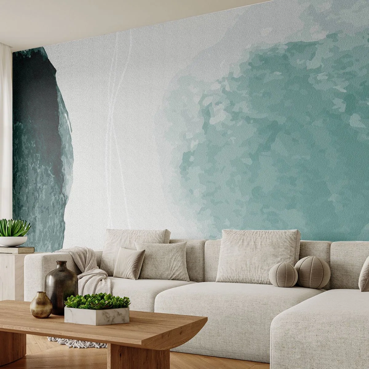 Fotomural Autadhesivo Deluxe Sticker - Un encuentro con la niebla - Moderno, minimalista, Abstracción - 350x256 cm