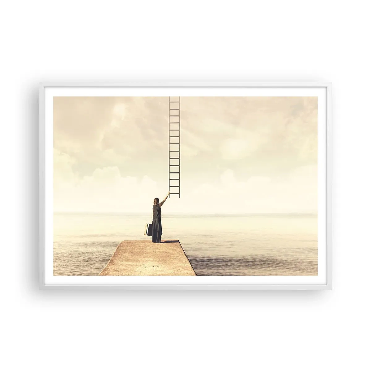 Póster en marco blanco - Un viaje mágico - 100x70 cm