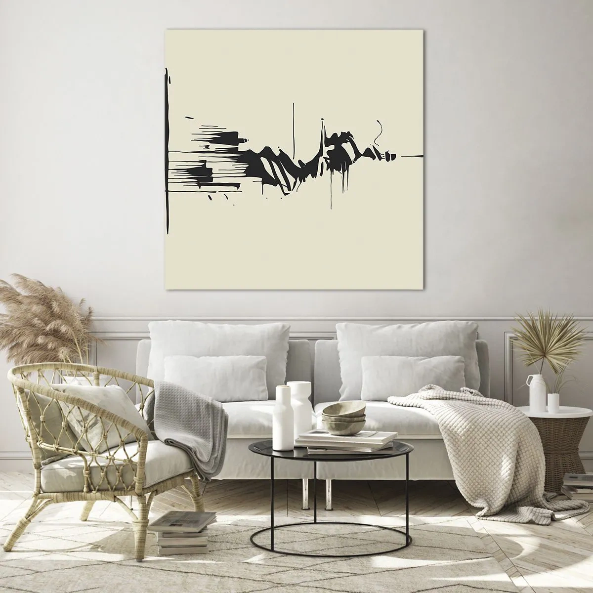 Cuadro sobre vidrio - Impresiones sobre Vidrio - Abstracción apresurada - 60x60 cm