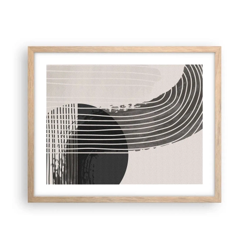 Póster en marco roble claro - Ida y vuelta - 50x40 cm