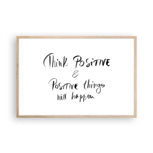 Póster en marco roble claro - ¿Cómo vivir? - 91x61 cm