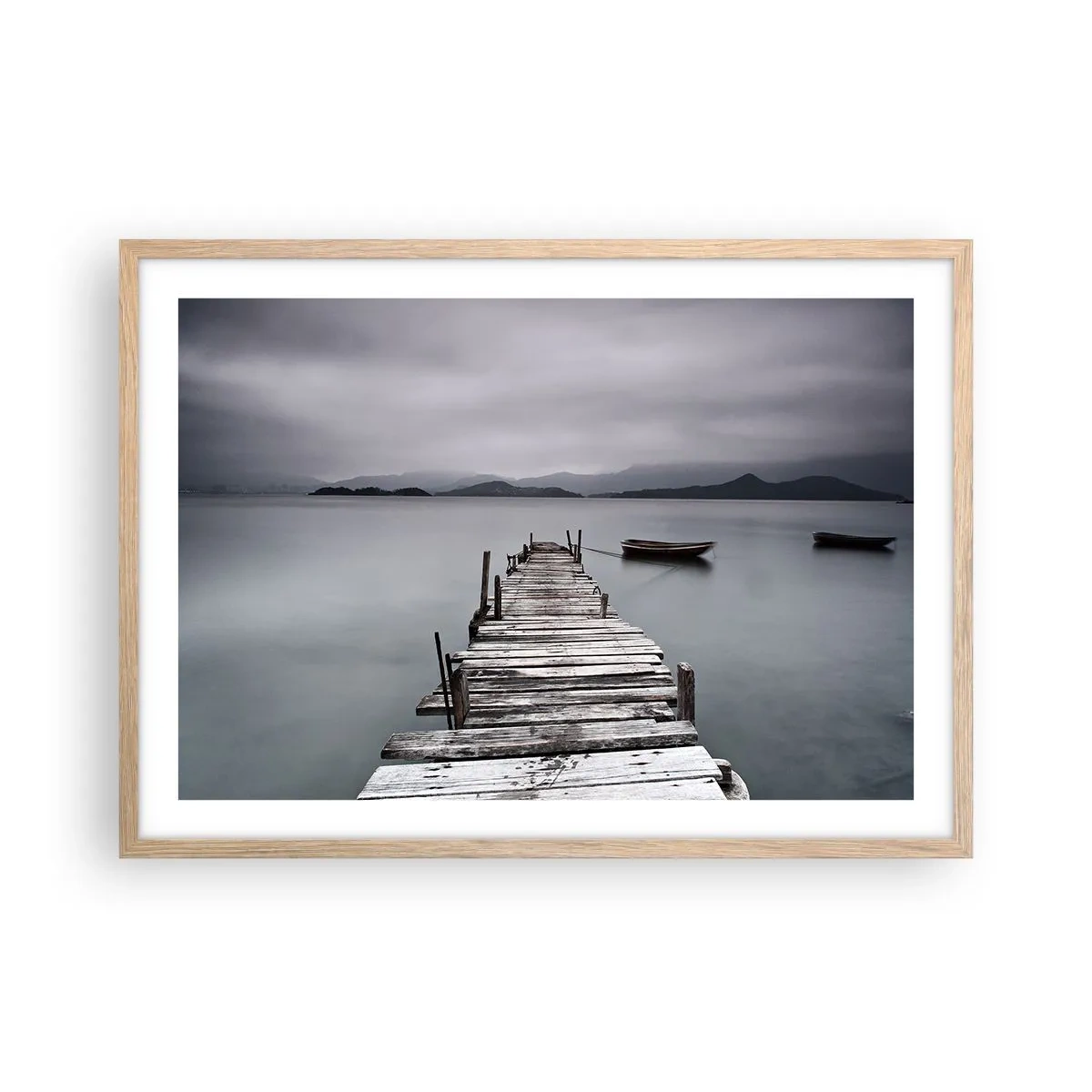 Póster en marco roble claro - Mañana partimos - 70x50 cm