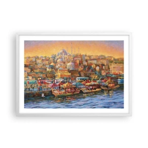 Póster en marco blanco - Una historia en Estambul - 70x50 cm