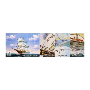 Muestra de fotomural Premium Canvas - Orgulloso con el viento - Náutico, Velero, Océano - 100x30 cm