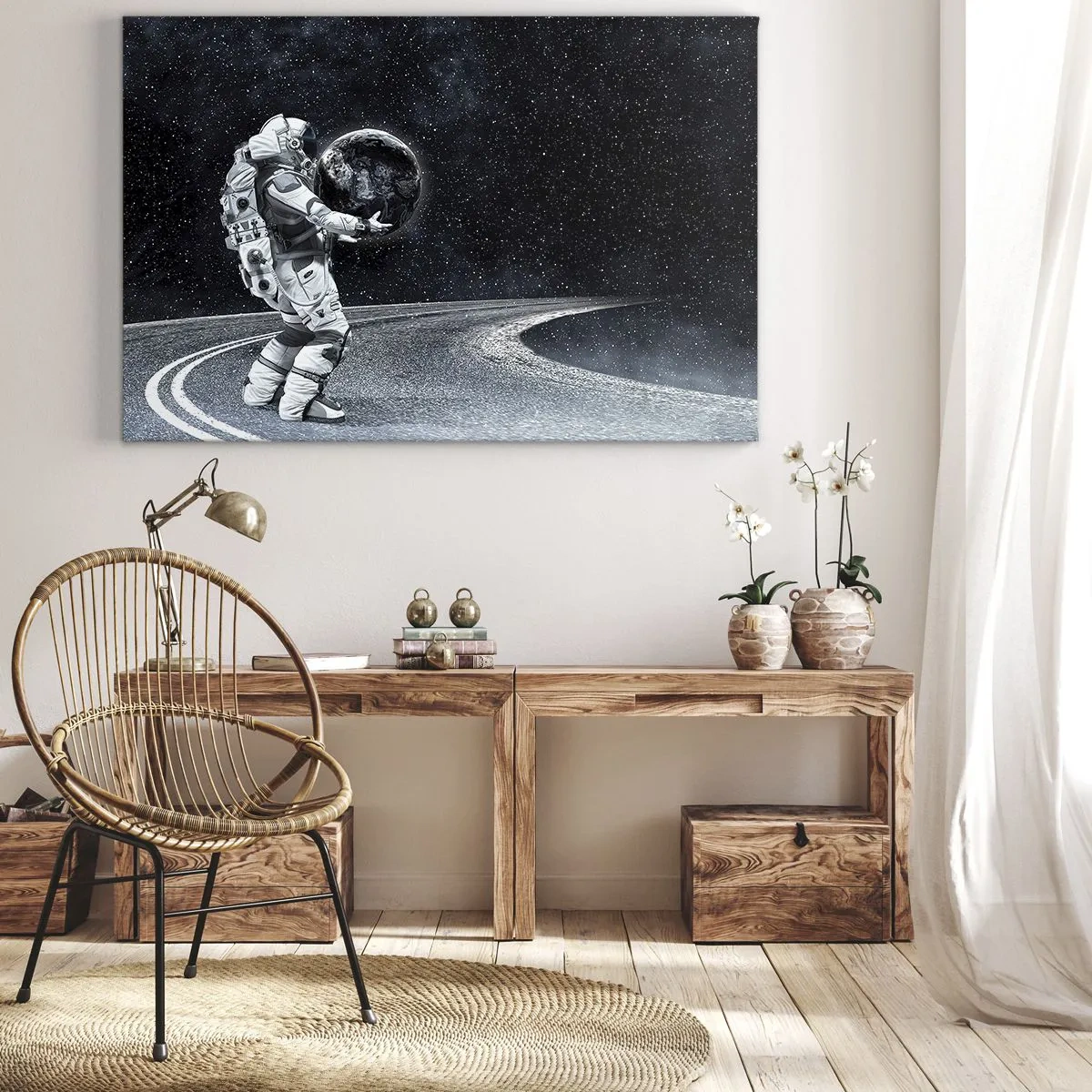 Cuadro sobre lienzo - Impresión de Imagen - En la Vía Láctea - 70x50 cm