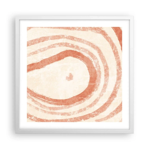 Póster en marco blanco - Círculos de coral - composición - 50x50 cm
