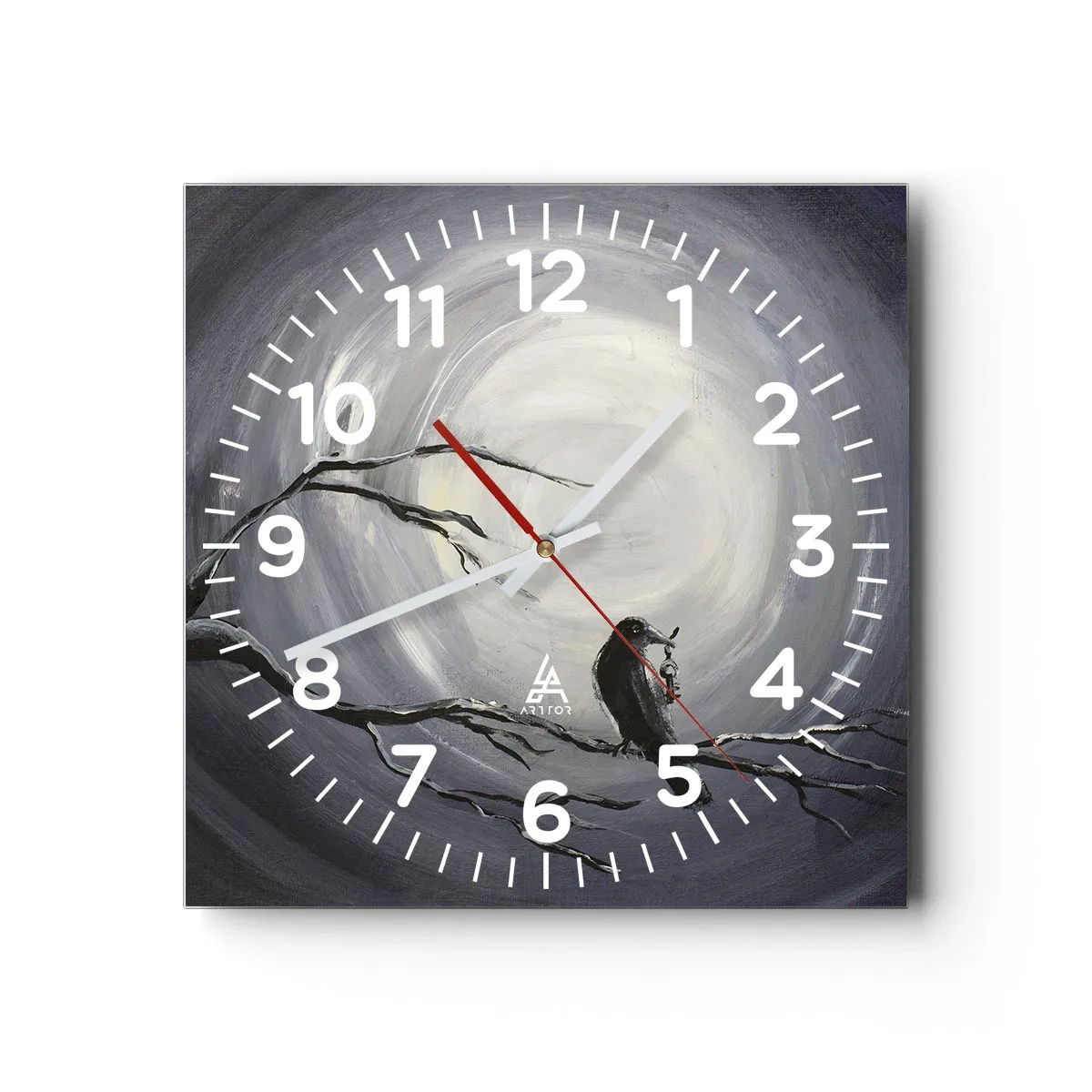 Reloj de pared - Reloj de vidrio - La clave del misterio de la noche - 30x30 cm