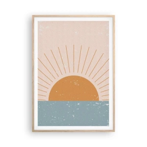 Póster en marco roble claro - La maravilla de cada día - 70x100 cm