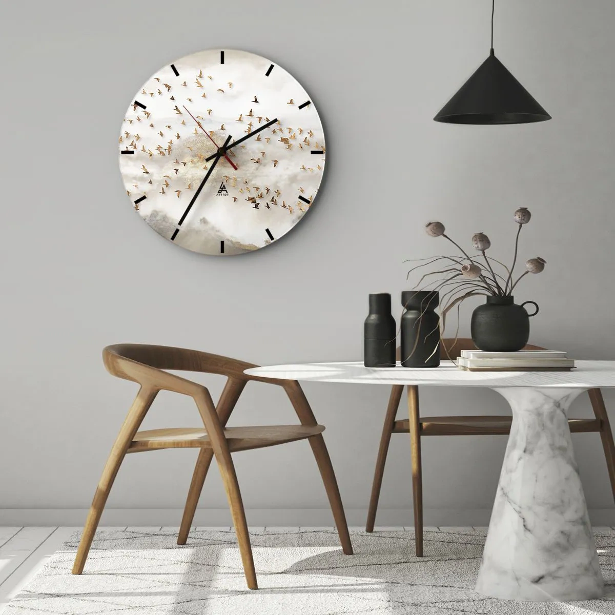 Reloj de pared - Reloj de vidrio - Es hora... - 40x40 cm