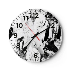 Reloj de pared - Reloj de vidrio - Otoño en negativo - 30x30 cm