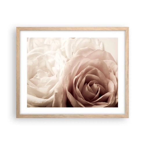 Póster en marco roble claro - En el corazón de una rosa - 50x40 cm