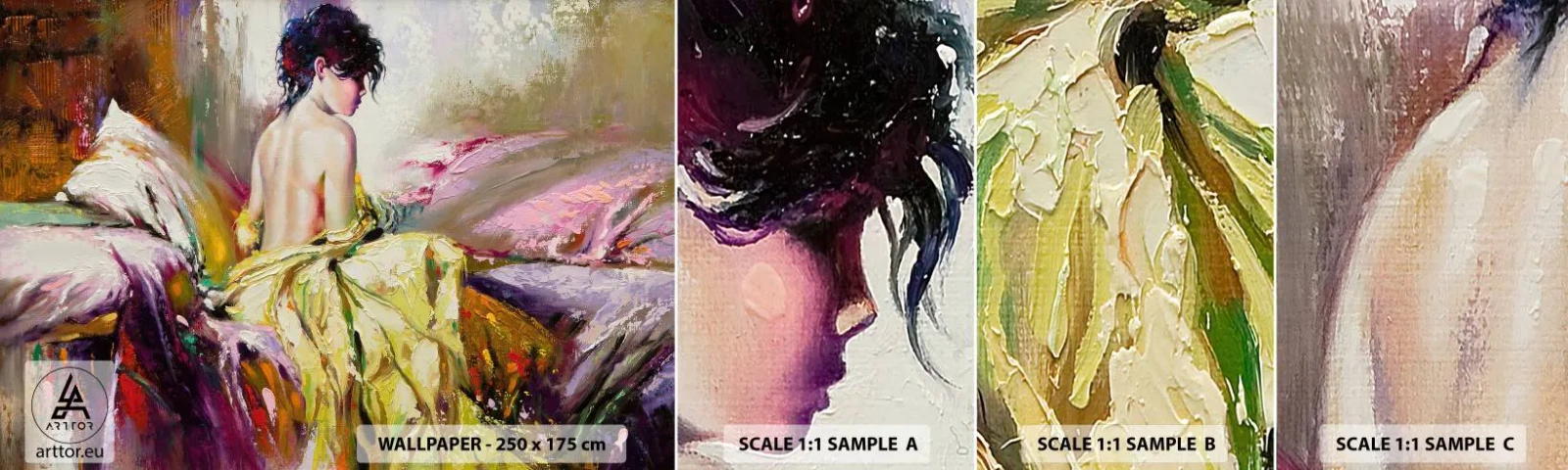 Muestra De Fotomural Standard Eco - La hermosura y frescura de la flor - Mujer, Cuerpo, Pedazo - 100x30 cm