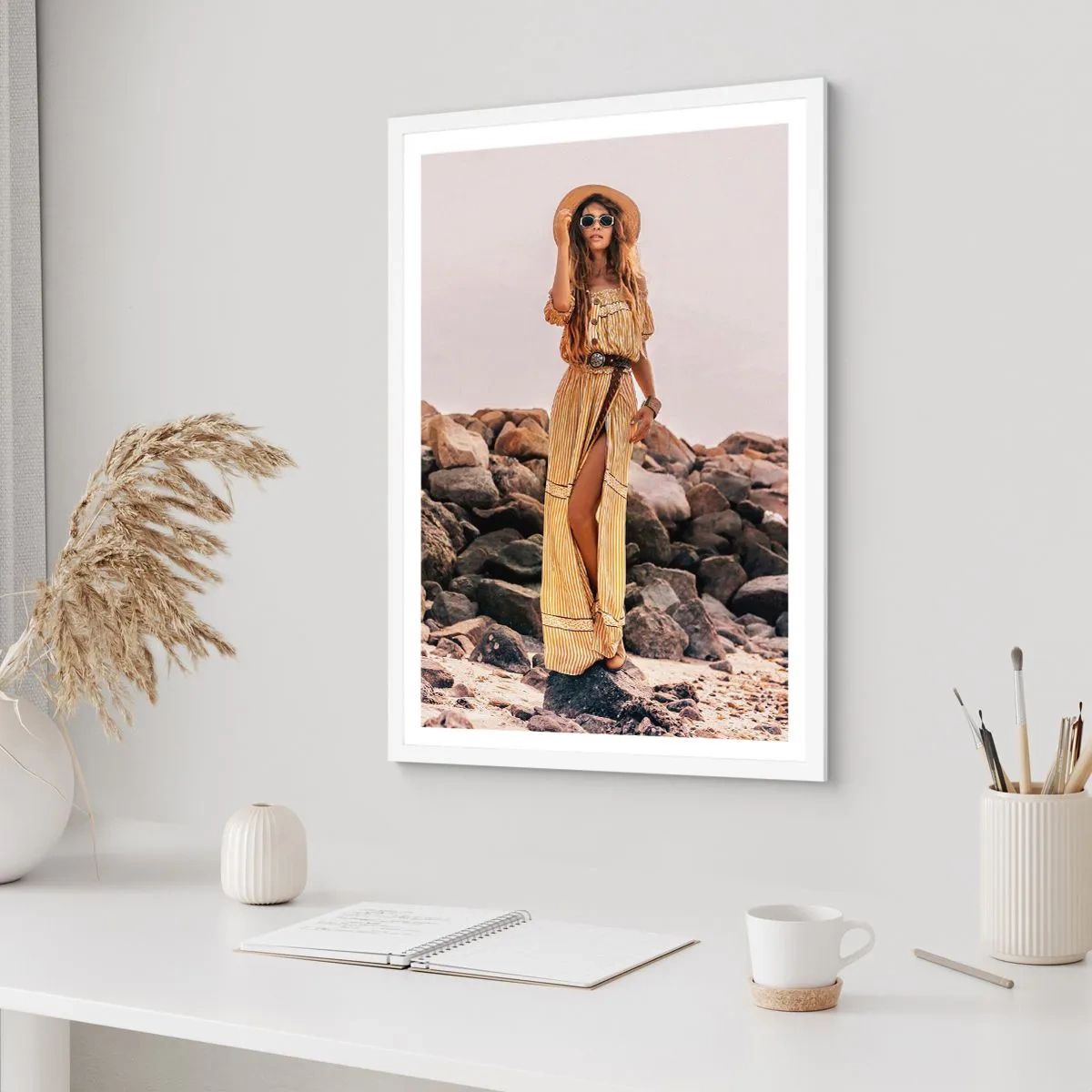 Póster en marco blanco - La magia de las piedras - 70x100 cm