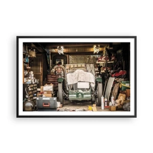 Póster en marco negro - Volver al pasado - 91x61 cm