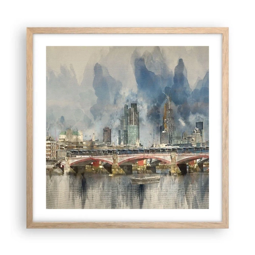 Póster en marco roble claro - Londres en todo su esplendor - 50x50 cm
