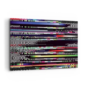 Cuadro sobre lienzo - Impresión de Imagen - Líneas y píxeles coloridos en un estilo abstracto. - 100x70cm - Una imagen de otra realidad - Decoración de pared moderna para salón y dormitorio ARTTOR