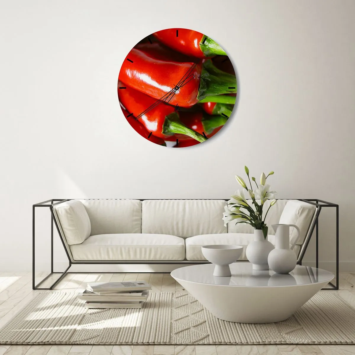 Reloj de pared - Reloj de vidrio - Jugoso, brillante, suave - 30x30 cm