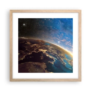 Póster en marco roble claro - Mirémonos a nosotros mismos desde la distancia - 40x40 cm